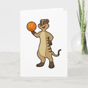 Meerkat vid Basketball Sports Kort
