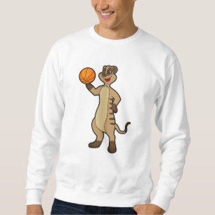 Meerkat vid Basketball Sports Lång Ärmad Tröja