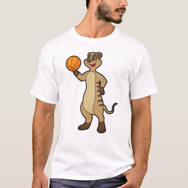 Meerkat vid Basketball Sports T Shirt (Framsida)