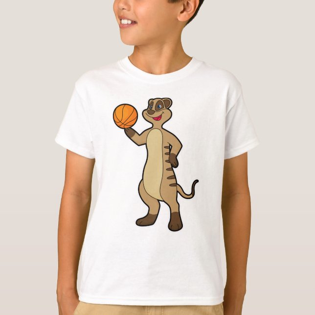 Meerkat vid Basketball Sports T Shirt (Framsida)