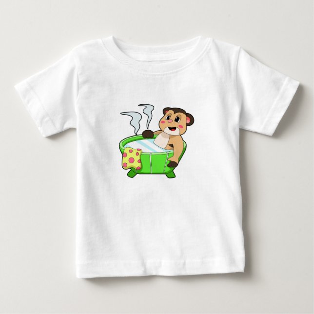 Meerkat vid Bathing i Bathtub T Shirt (Framsida)
