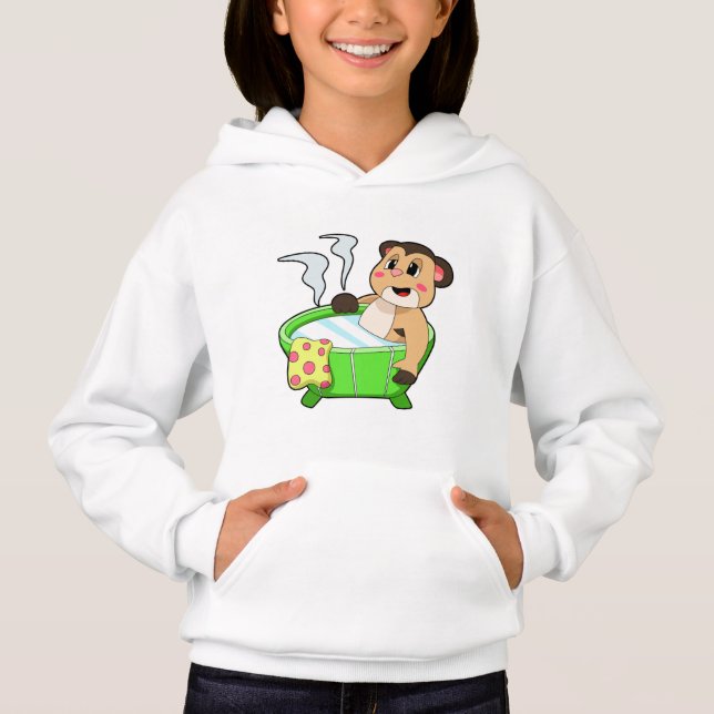 Meerkat vid Bathing i Bathtub T Shirt (Framsida)