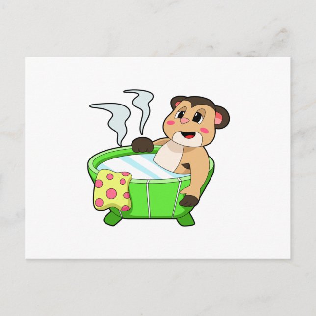 Meerkat vid Bathing i Bathtub Vykort (Framsida)