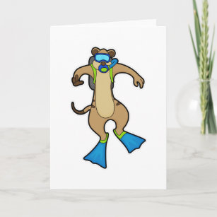 Meerkat vid Diving med Swimming goggles Kort