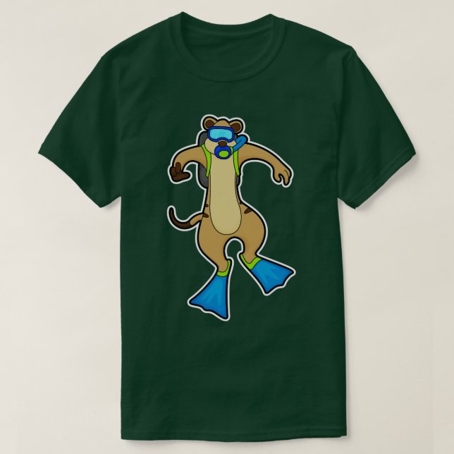 Meerkat vid Diving med Swimming goggles T Shirt (Design framsida)