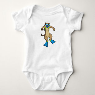 Meerkat vid Diving med Swimming goggles T Shirt