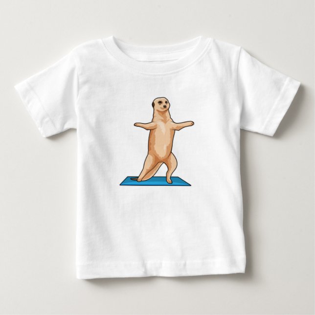 Meerkat vid Fitness Stretching träning T Shirt (Framsida)