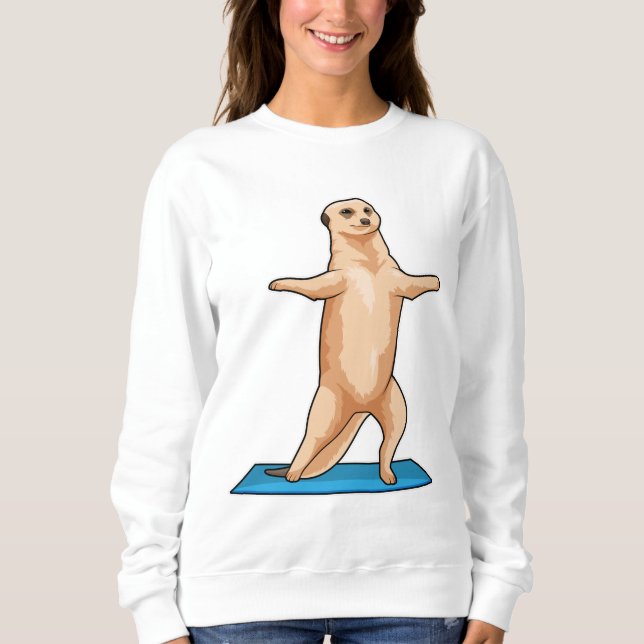 Meerkat vid Fitness Stretching träning T Shirt (Framsida)