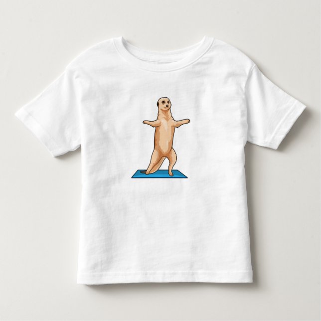 Meerkat vid Fitness Stretching träning T Shirt (Framsida)