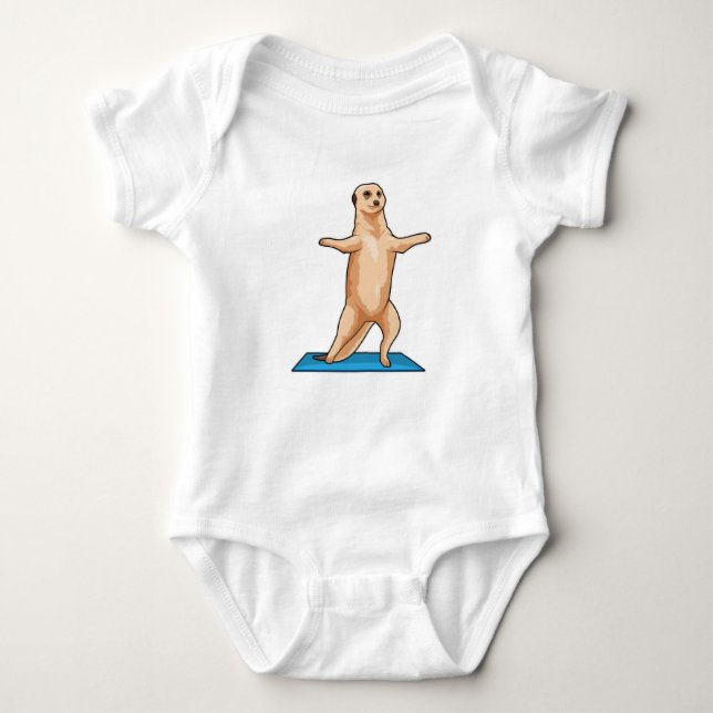 Meerkat vid Fitness Stretching träning T Shirt (Framsida)
