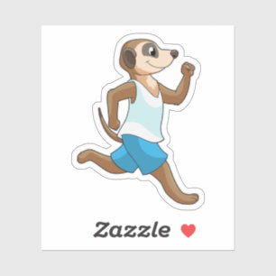 Meerkat vid Running Sports Klistermärken