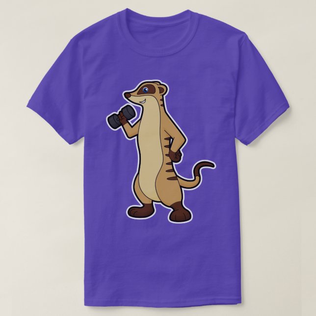 Meerkat vid styrkeutbildning med Dumbbell T Shirt (Design framsida)