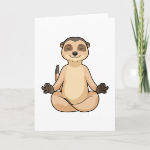 Meerkat vid Yoga Meditation Kort