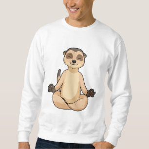 Meerkat vid Yoga Meditation Lång Ärmad Tröja