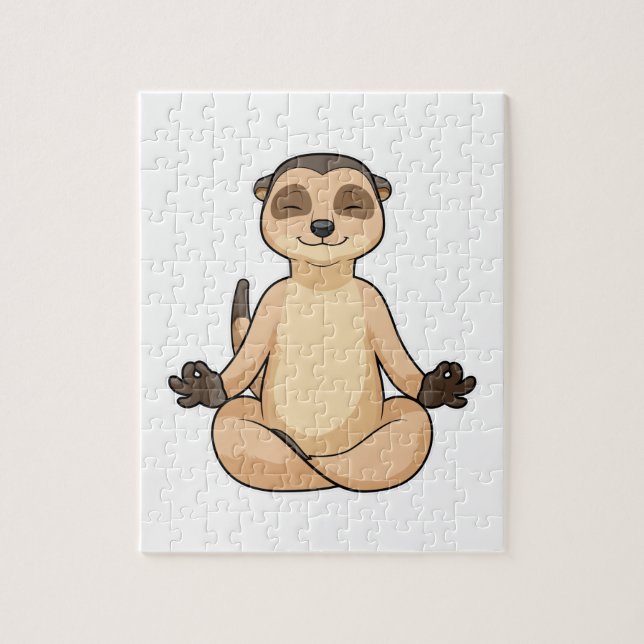 Meerkat vid Yoga Meditation Pussel (Vertikal)