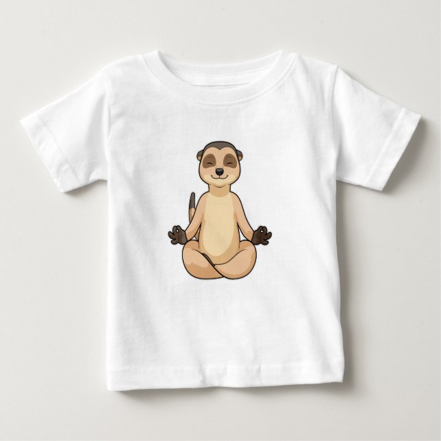 Meerkat vid Yoga Meditation T Shirt (Framsida)
