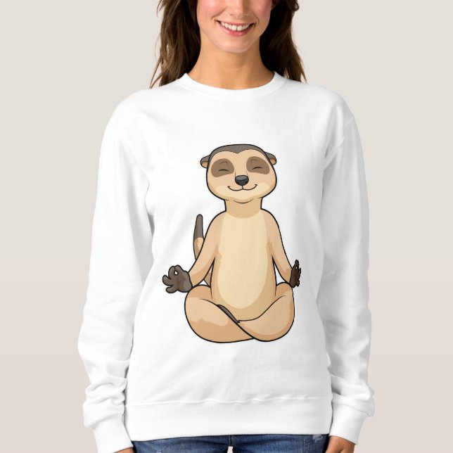 Meerkat vid Yoga Meditation T Shirt (Framsida)