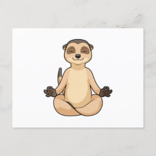 Meerkat vid Yoga Meditation Vykort