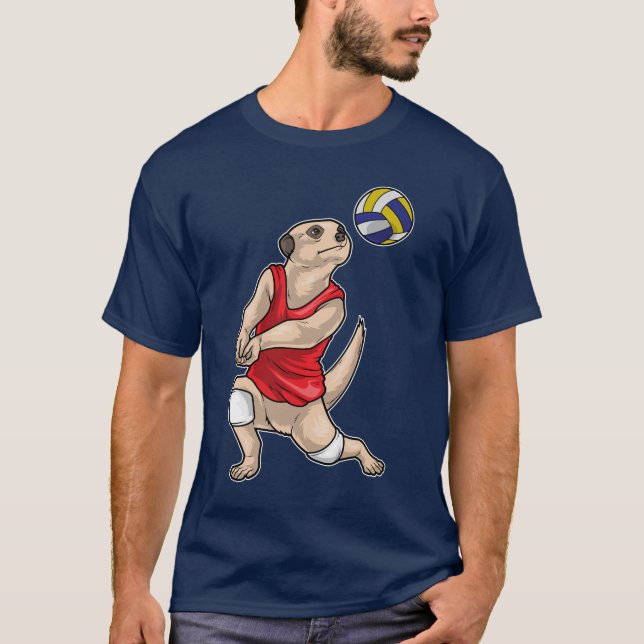 Meerkat Volleyball-spelare Volleyball T Shirt (Framsida)