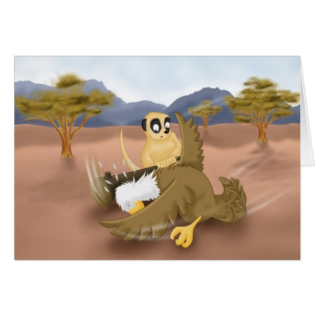 meerkat vs örn hälsningskort (Framsidan Horizontal)