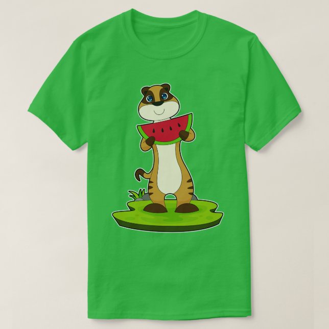 Meerkat Watermelon Fruit T Shirt (Design framsida)