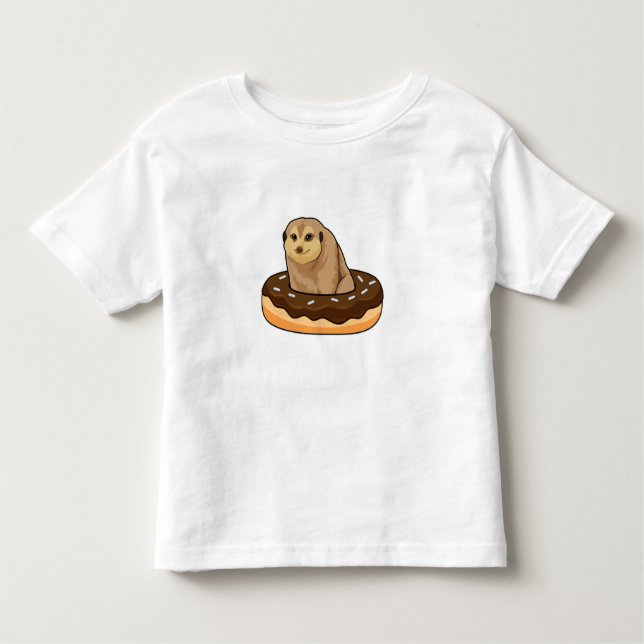 Meerkat with Donut T Shirt (Framsida)