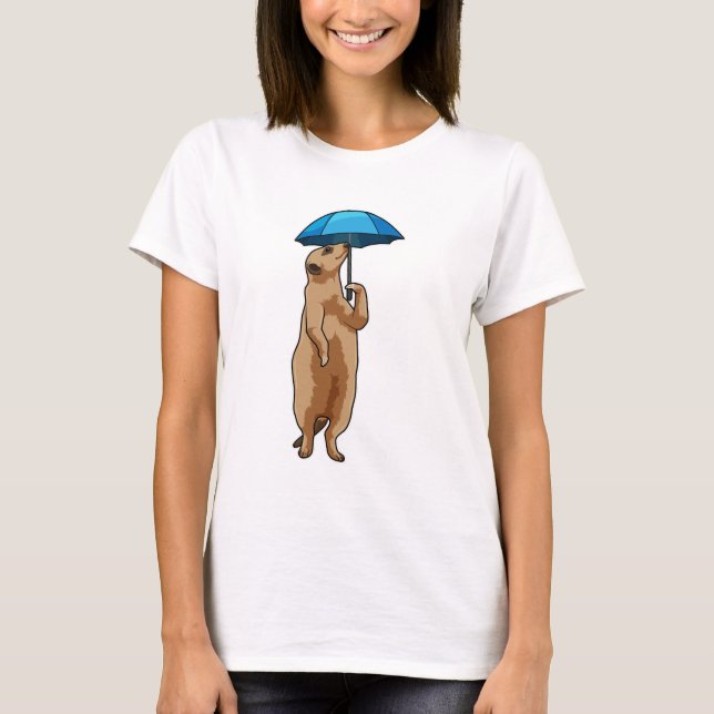 Meerkat with Umbrella T Shirt (Framsida)