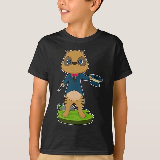 Meerkat Wizard Magic trollspö T Shirt (Framsida)