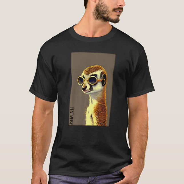 Meerkat Zoo Animals Nature Wild Animal Surikate Af T Shirt (Framsida)