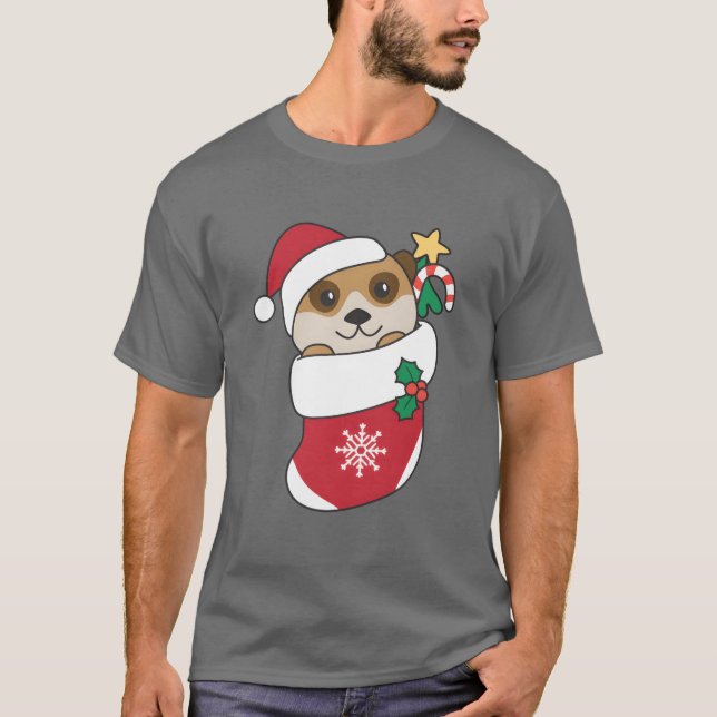 Meerkats Christmas Snow Winter Animals friend T Shirt (Framsida)