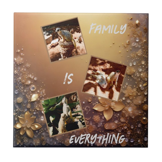 Meerkats-familjen är allt. kakelplatta (Framsidan)