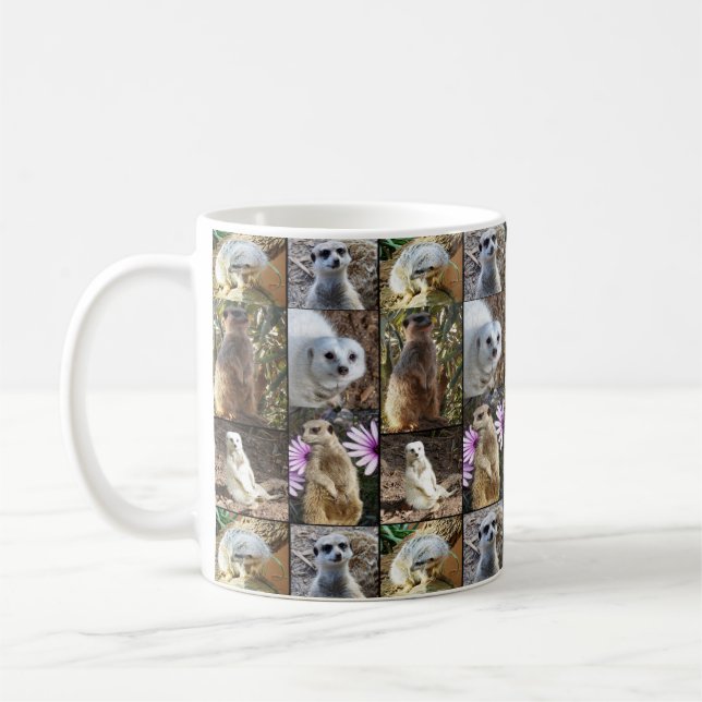 Meerkats in a Photo Collage Kaffemugg (Vänster)