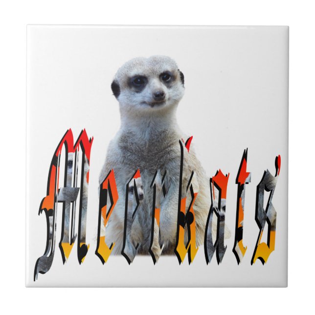 "Meerkats: Stående Proud bakom Namn" Kakelplatta (Framsidan)