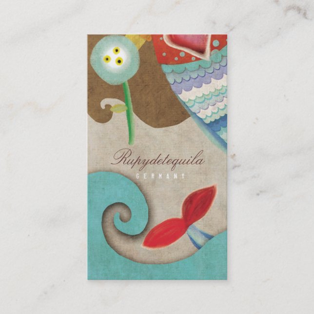 Meermaid Nalle Vinkarare Affärskort Visitkort (Framsida)