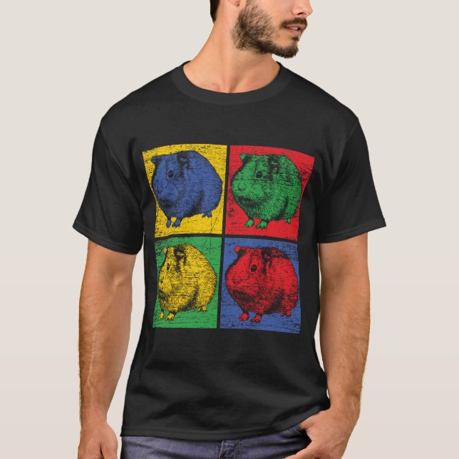 Meerschwein Popart T Shirt (Framsida)