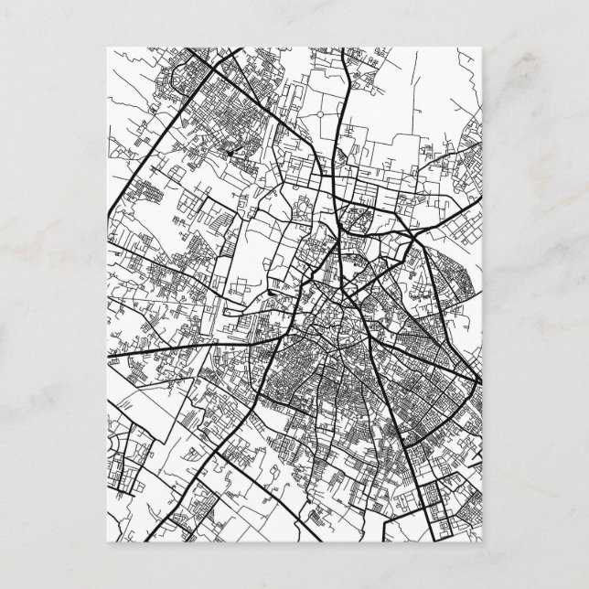 Meerut Uttar Pradesh City Map Vykort (Framsida)