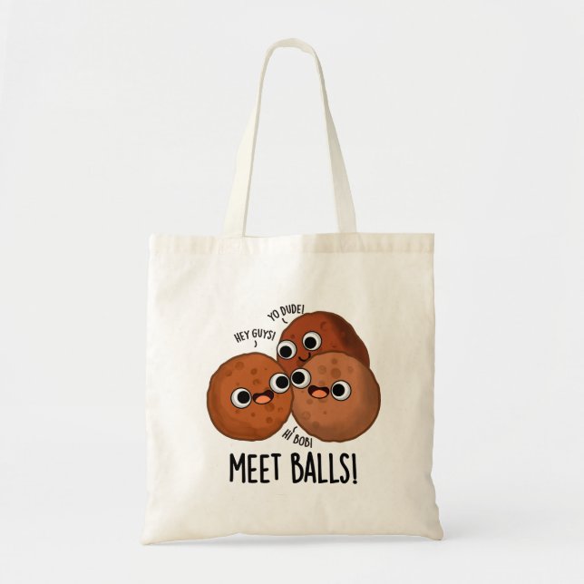 Meet-bollar Funny Social Meatball Pun Tygkasse (Framsidan)
