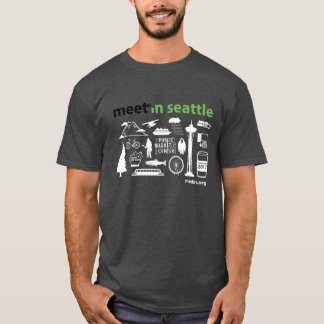 Meet-i Seattle 2017 symboler, mörk bakgrund Tee