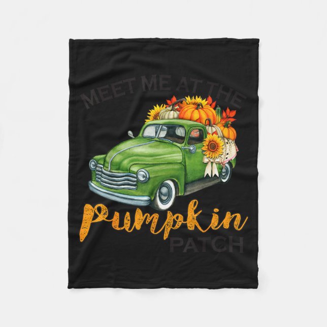 Meet Me At The Pumpkin Patch Ckup Fall Thanksgivin Fleecefilt (Framsidan)