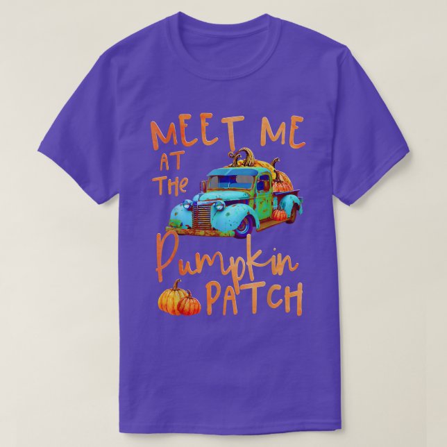 Meet Me At The Pumpkin Patch Pickup Truck Autumn F T Shirt (Design framsida)