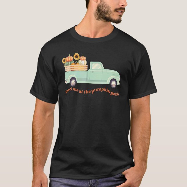 Meet Me At The Pumpkin Patch Retro Fall Country Th T Shirt (Framsida)