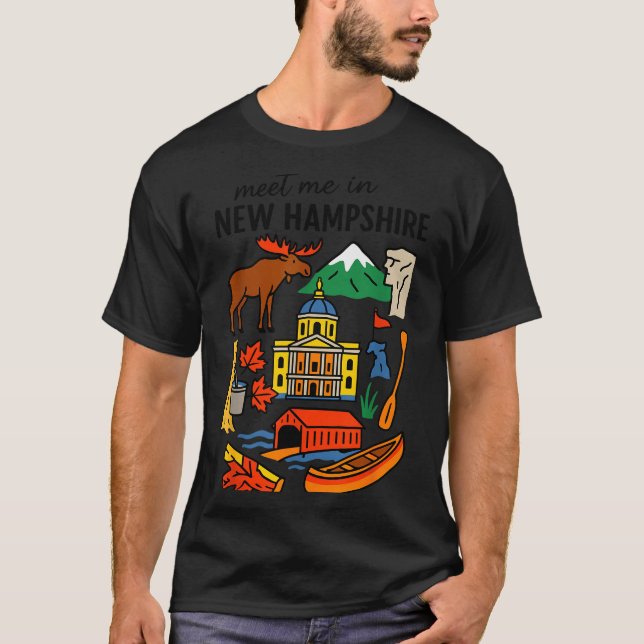 Meet Me In New Hampshire - Cute Us State Travel Re T Shirt (Framsida)