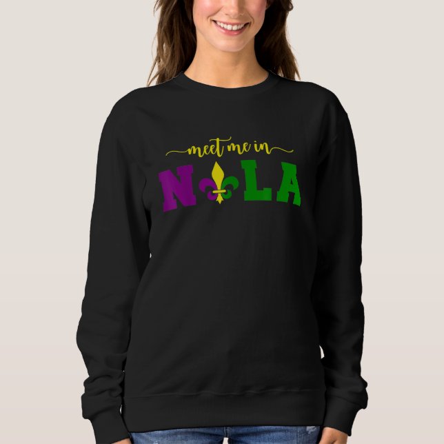Meet Me In Nola Mardi Gras New Orleans Party T Shirt (Framsida)