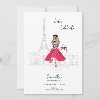 Meet Me in Paris – Birthday Party Invitation Inbjudningar