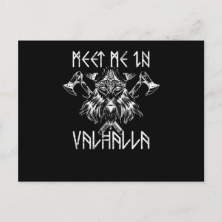Meet Me In Valhalla Nordic Shirt Runes Vikings Vykort