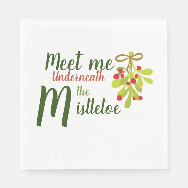 Meet Me Underneath The Mistletoe Paper Napkin Pappersservett (Framsidan)