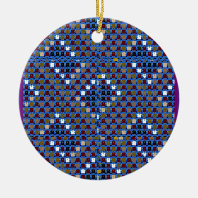 Meeten för NOVINO-strukturmönster hälsar Julgransprydnad Keramik (Framsidan)