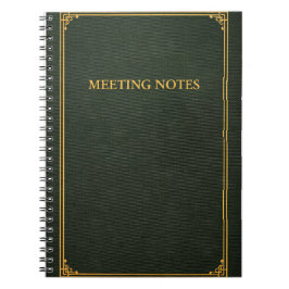 Meeting Notes Notebook | Dark Green Anteckningsbok