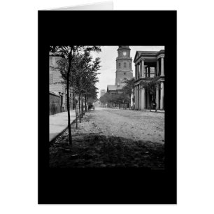 Meeting Street in Charleston, SC 1865 Hälsningskort