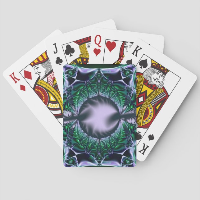 Meg | Grönt och blå konst Casinokort (Baksidan)